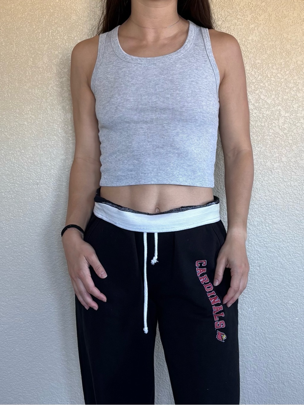Grey cropped tank top